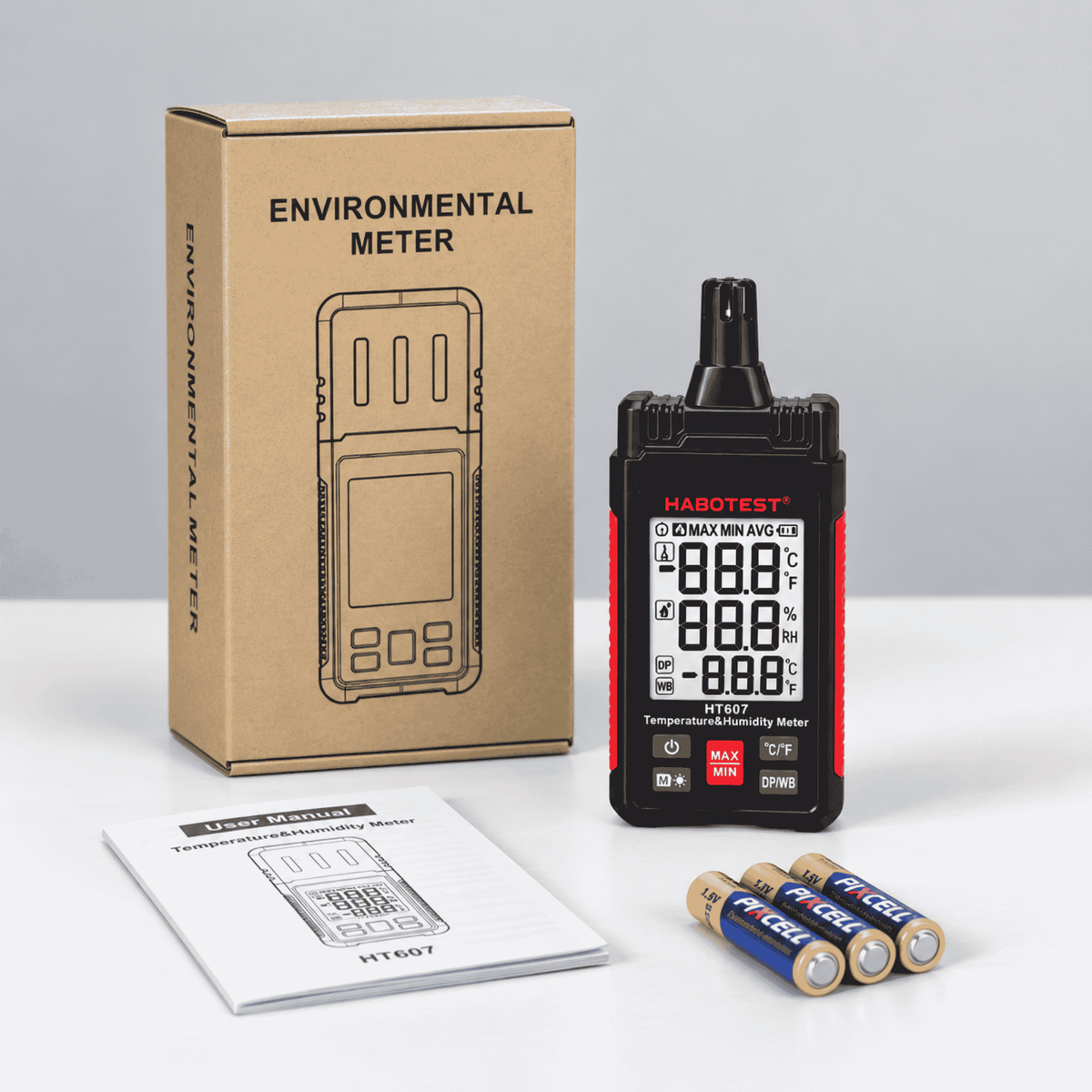 Habotest HT607 - Medidor de Temperatura y Humedad