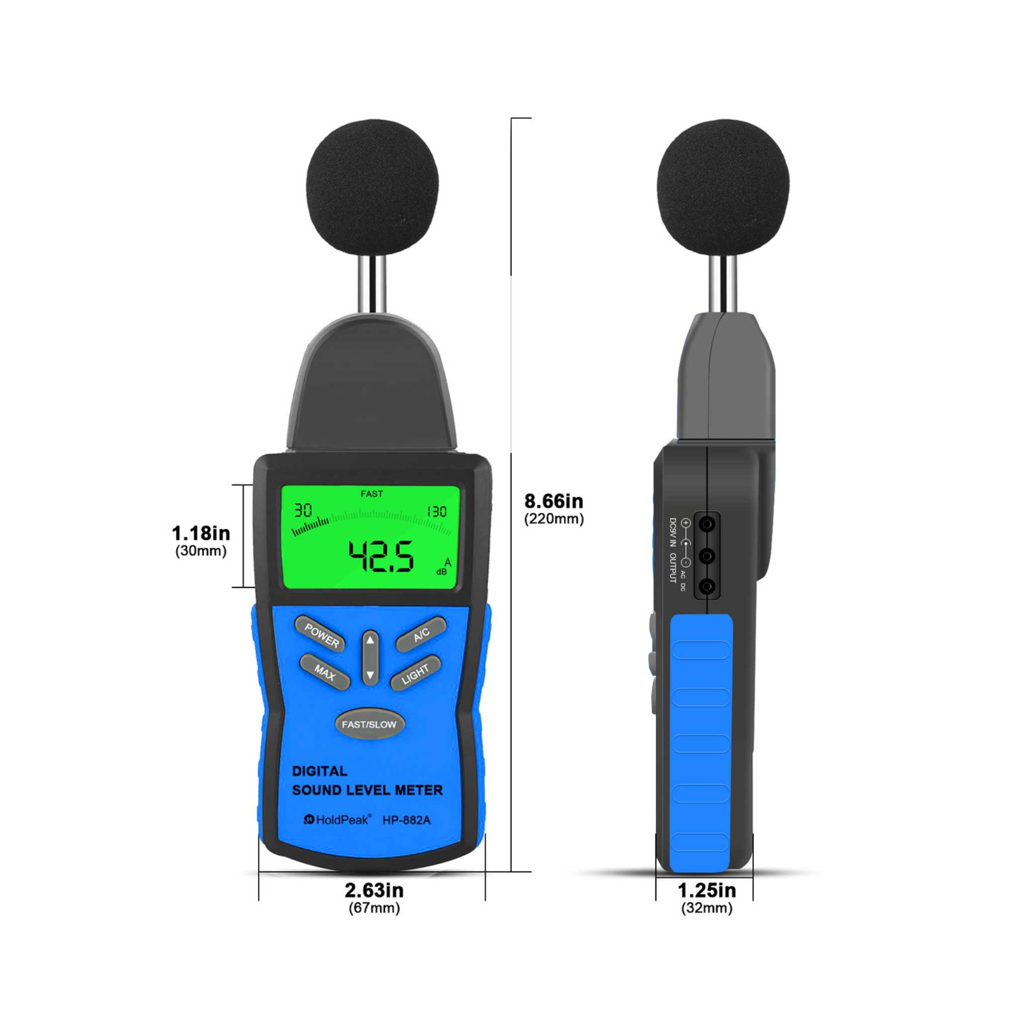 Decibelimetro de Medicion Puntual Trigger HP-882A